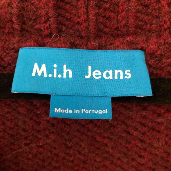 M.I.H Wool & Alpaca Blend V-Neck Striped Sweater Size Small - Picture 3 of 4